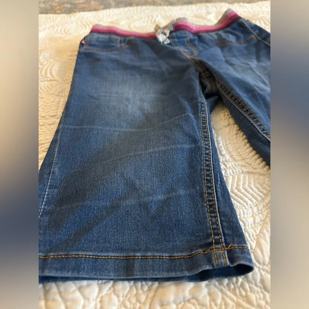 Vigoss Girls' Denim Bermuda Shorts w/ Sparkle Knit‎ Waistband